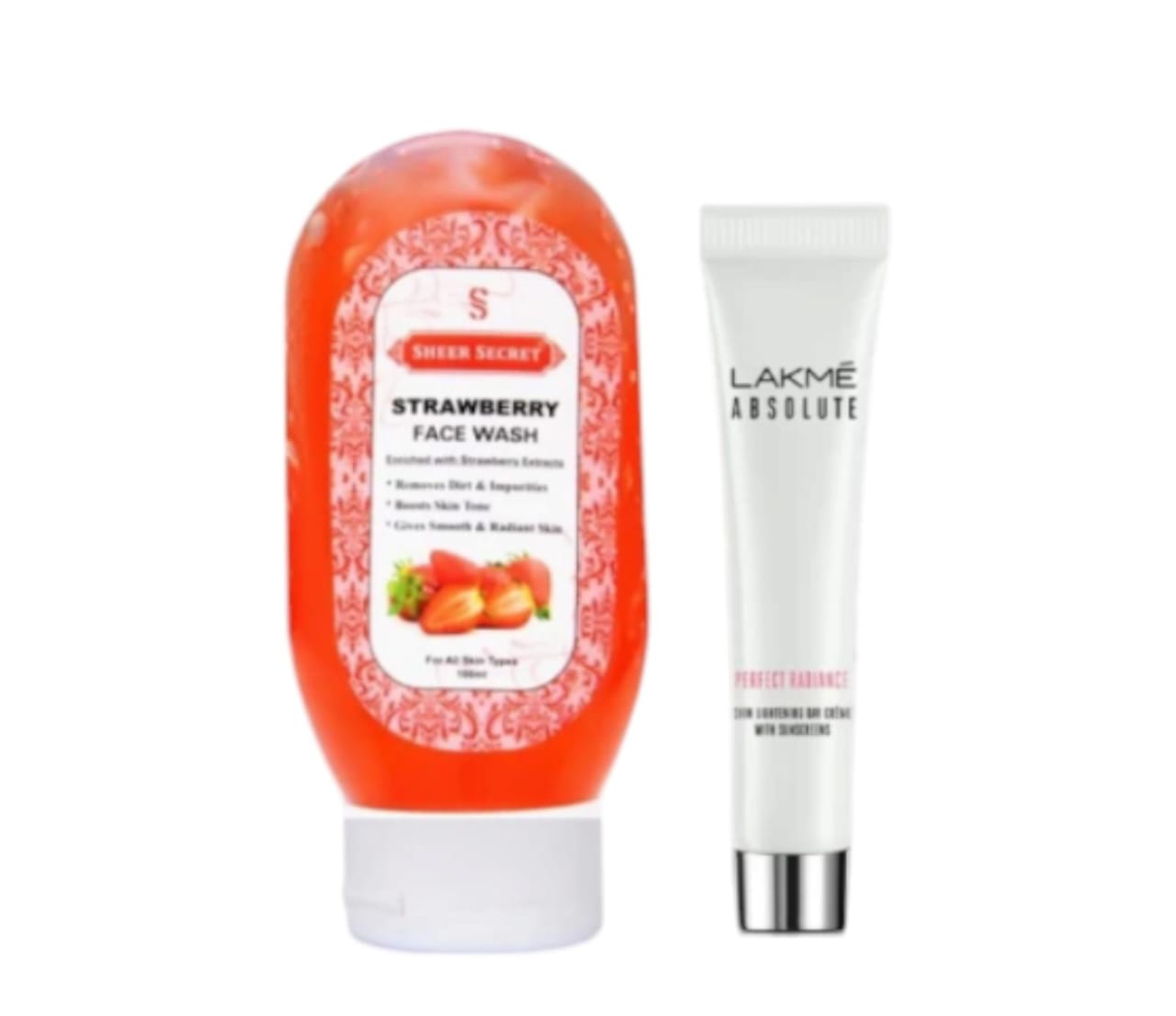 Lakme Sheer Secret Strawberry Face Wash and Absolute Perfect Radiance Skin Lightening Day Creme